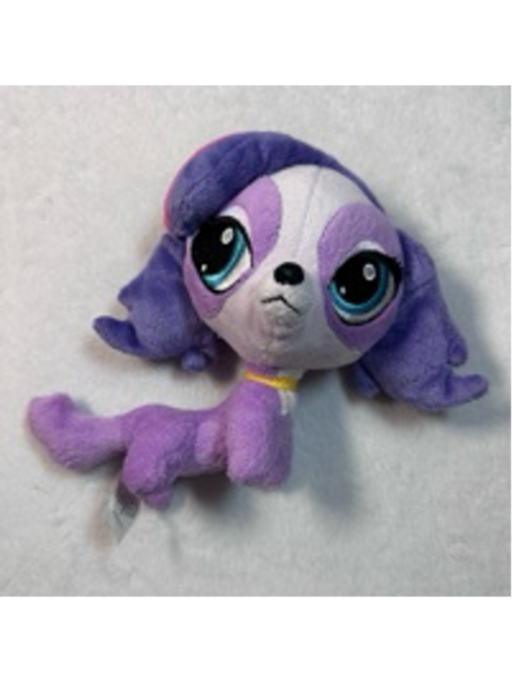 Littlest Pet Shop Zoe Trent Plush Purple White Dog Hasbro LPS Toy